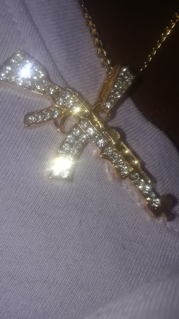 Stylish Pendant Crystal Rhinestone Chain Gun Necklace - Kito City